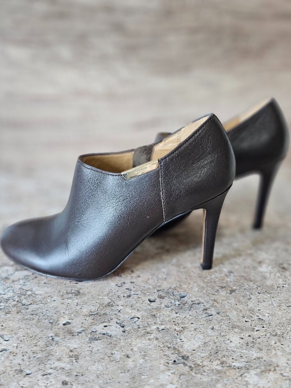 Coach Seneca Brown Leather Stiletto Ankle Boots